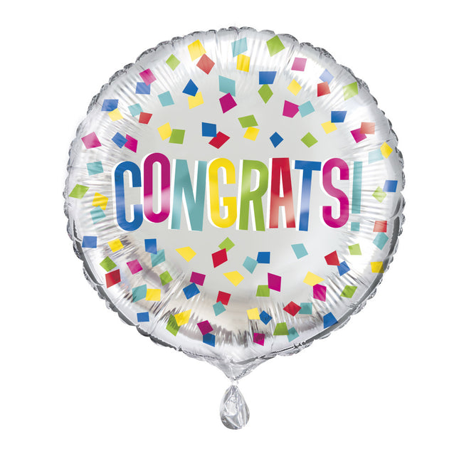 Helium Ballon Congrats Konfetti 45cm leer