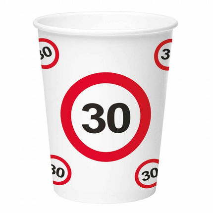 Becher 30 Jahre Verkehrszeichen Karton 350ml 8Stk.