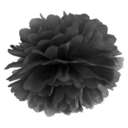 Pompon Schwarz 25cm