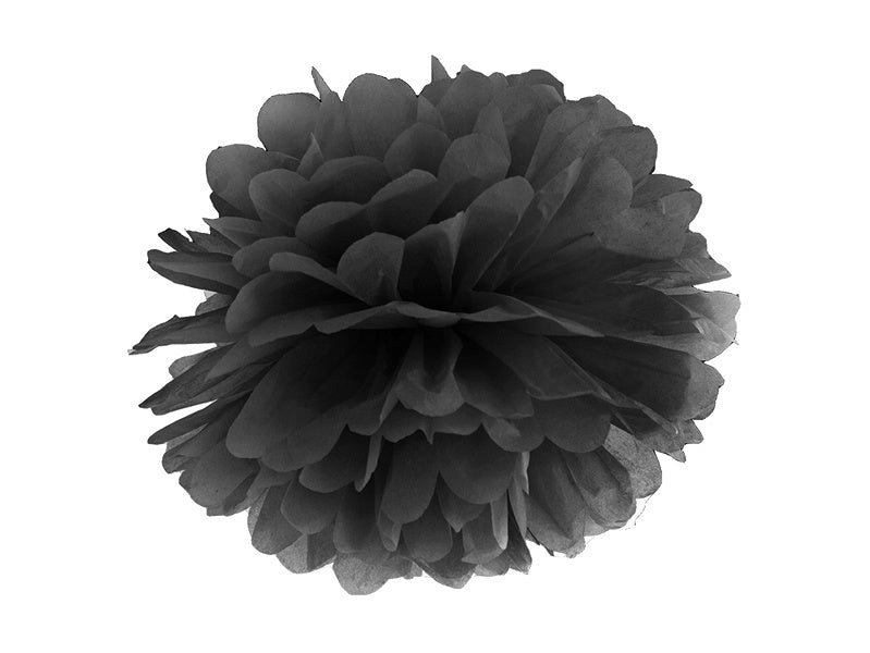 Pompon Schwarz 25cm