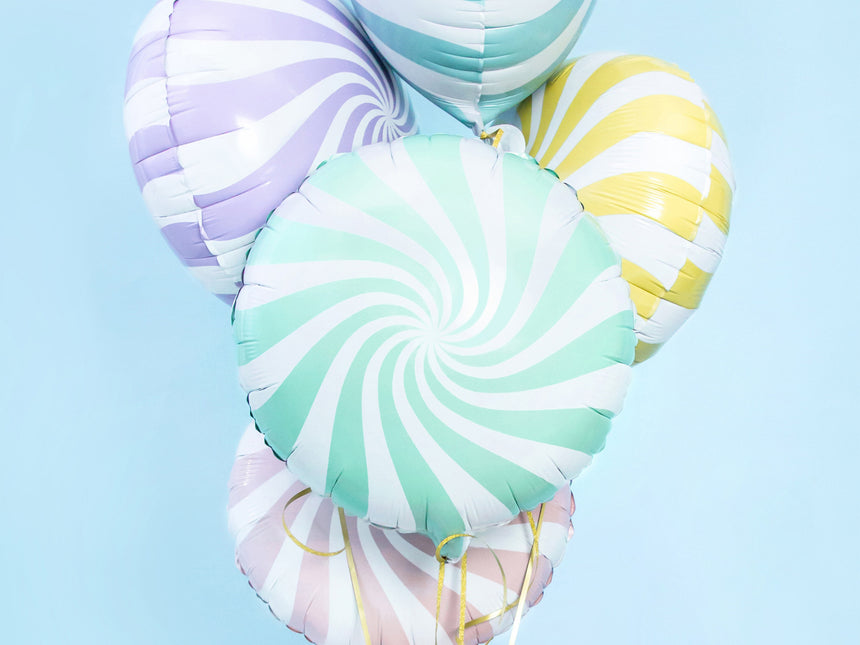 Heliumballon Mintgrüner Wirbel 45cm Leer