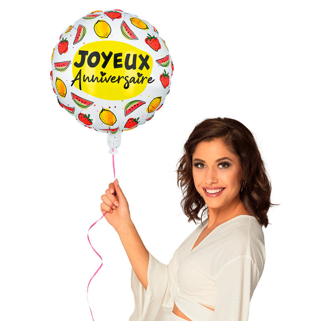 Helium Ballon Frucht Joyeux Anniversaire Leer 45cm