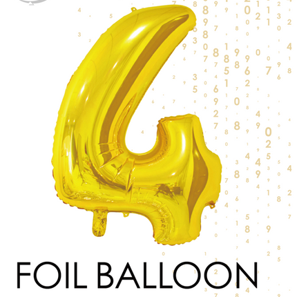 Folienballon Figur 4 Gold 66cm