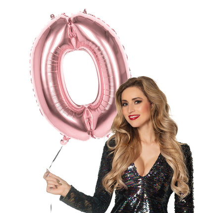 Rose Gold Nummer Ballon 0 Jahr 86cm