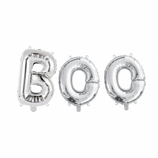 Luftballons Buchstaben Set Boo Silber 41cm