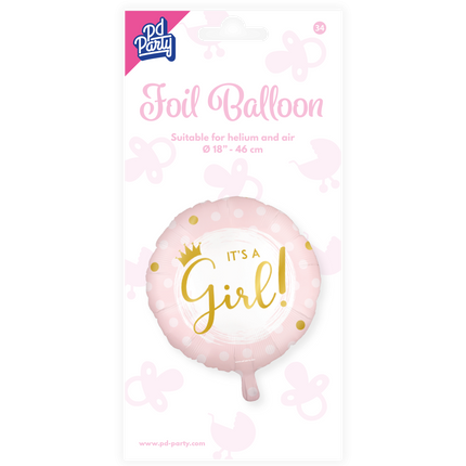 Geburt Helium Ballon It's A Girl Empty 45cm