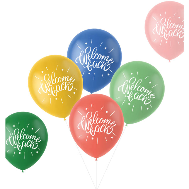 Ballons Welcome Back Bunt 33cm 6Stk