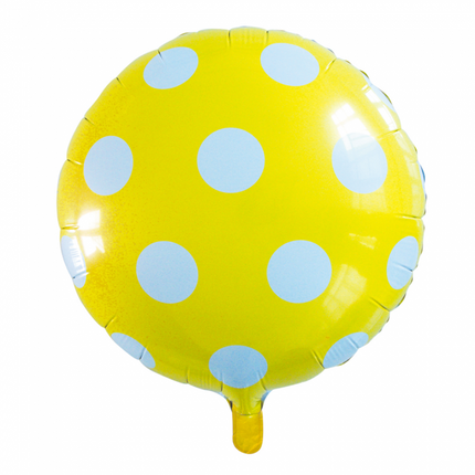 Helium Ballon Dots Gelb 45cm leer