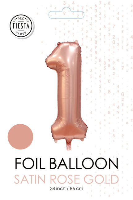 Rose Gold Figur Ballon 1 Jahr Glanz 86cm