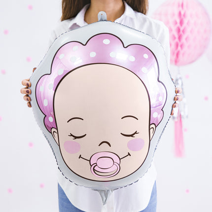 Helium Ballon Kopf Baby Mädchen Leer 45cm