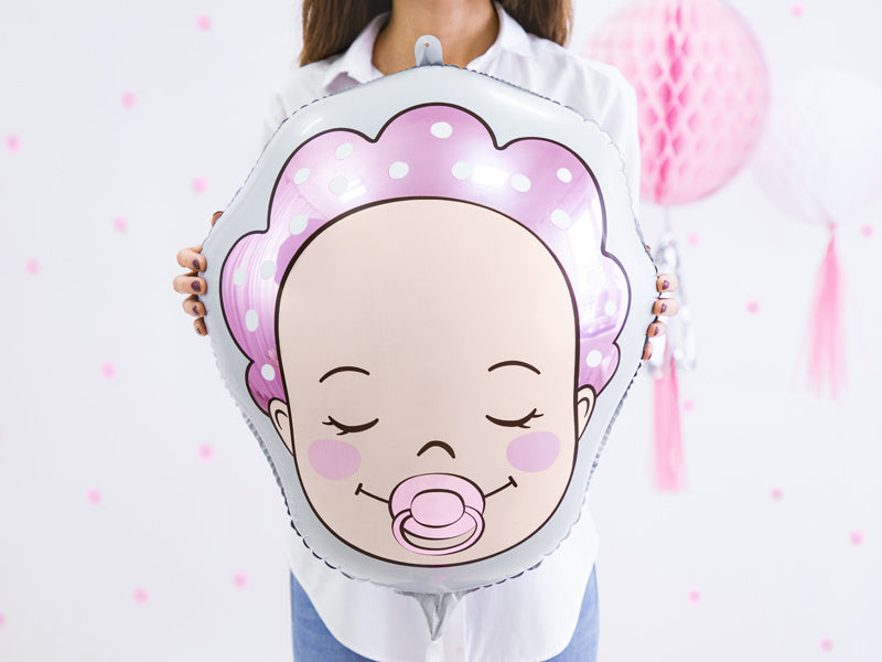 Helium Ballon Kopf Baby Mädchen Leer 45cm