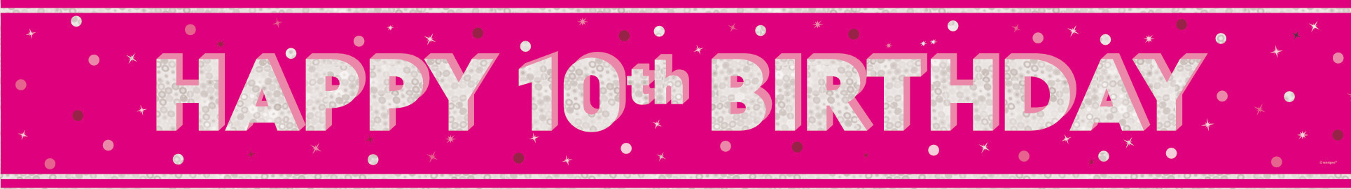 Happy Birthday Banner Rosa 10 Jahre 2.74m