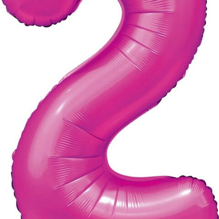 Fuchsia Nummer Ballon 2 Jahre Glanz 86cm