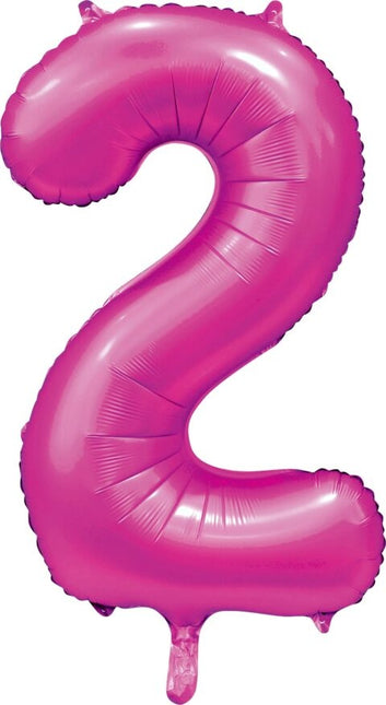 Fuchsia Nummer Ballon 2 Jahre Glanz 86cm