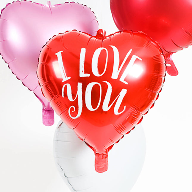 Heliumballon Herz I Love You Rot Leer 45cm