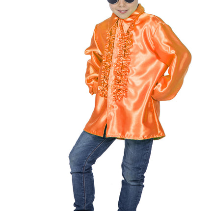 Disco 70S Bluse Orange Boy