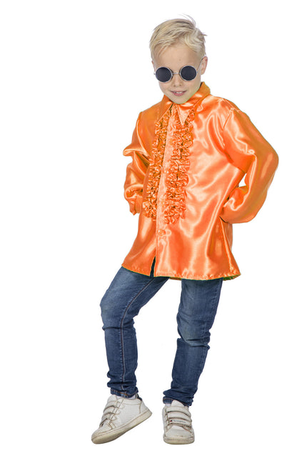 Disco 70S Bluse Orange Boy