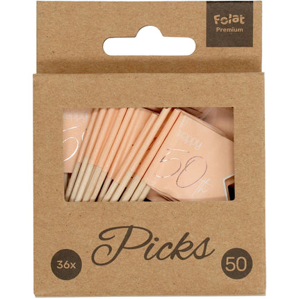 Prickers 50 Jahre Rose Gold 6,5cm 36Stück