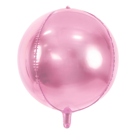 Heliumballon rund hellrosa leer 40cm