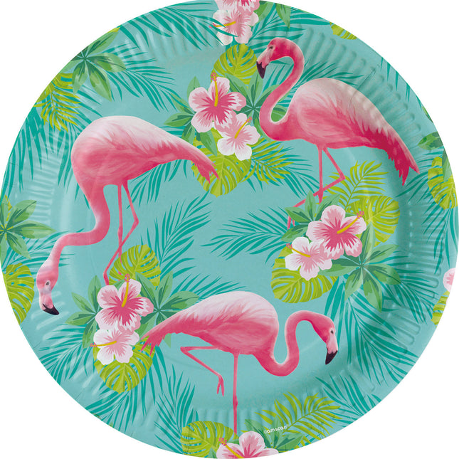 Hawaii Teller Flamingo Paradies 23cm 8Stk