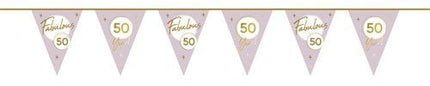 50 Jahre Girlande Gold Rosa 10m