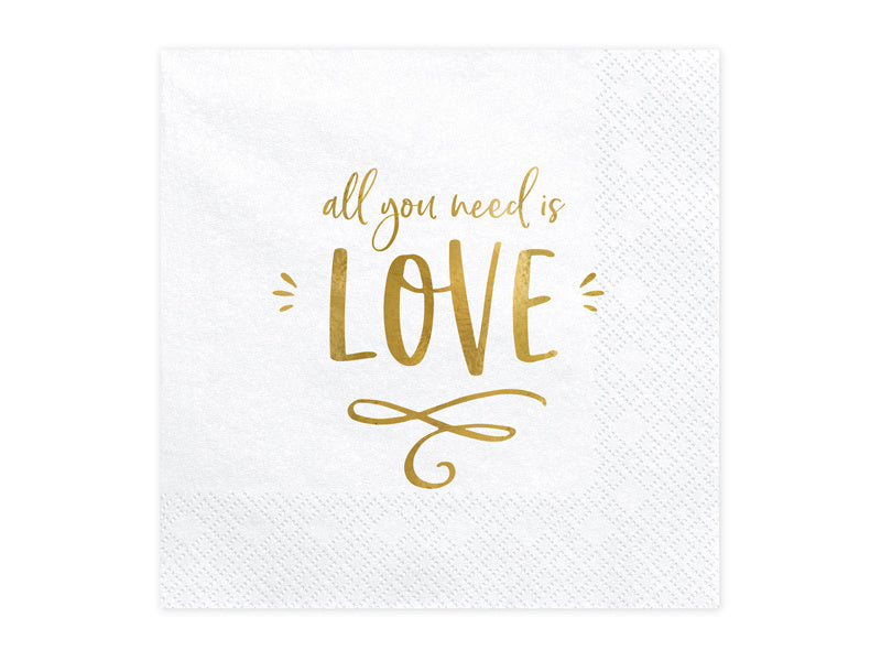 Servietten All You Need Is Love 33cm 20Stück