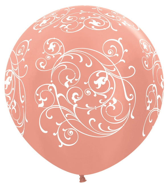 Ballons Filigran Metallisch Rose Gold 91cm 2Stk