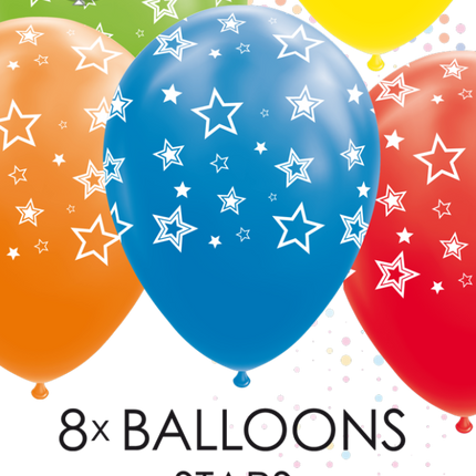 Sterne Ballons Bunt 30,5cm 8Stk