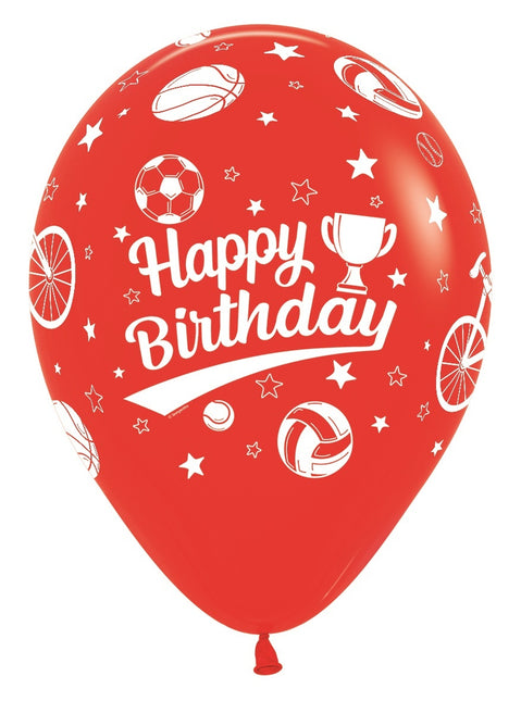 Luftballons Happy Birthday Sport 30cm 25 Stk.