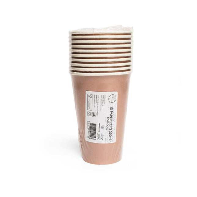 Rose Gold Becher Papier 350ml 10pcs