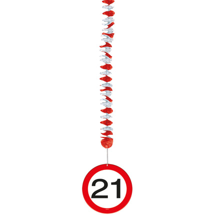 Hängende Dekoration 21 Jahre Verkehrsschild 75cm 3Stk.