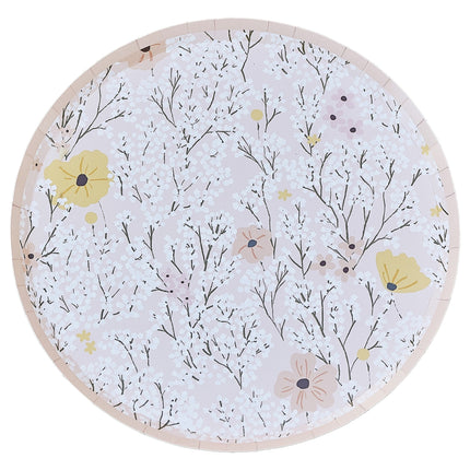 Blumen Teller Papier 24,5cm 8St.