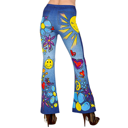 Hippie 60S Legging Blau Damen