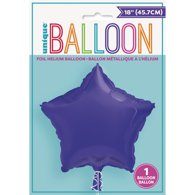 Helium Ballon Stern Lila Leer 45cm