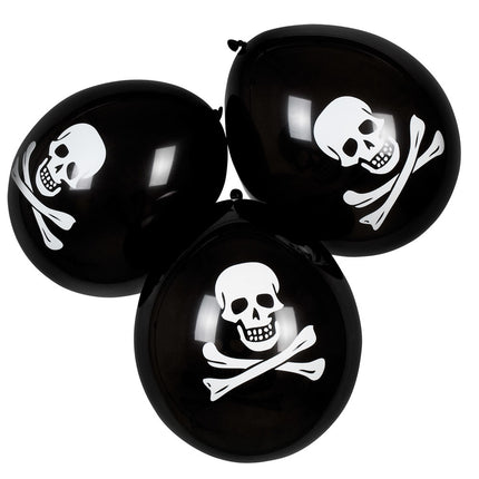 Piraten Ballons Totenkopf 25cm 6Stk