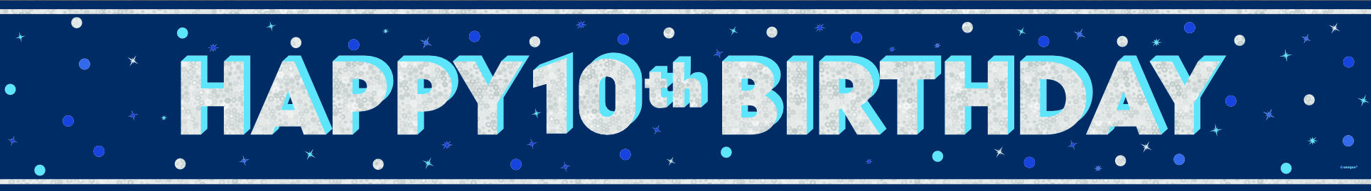 Happy Birthday Banner Blau 10 Jahre 2.74m