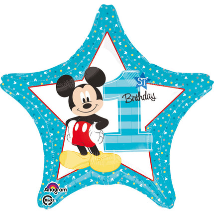 Mickey Mouse Helium Ballon Star 1 Jahr 43cm leer