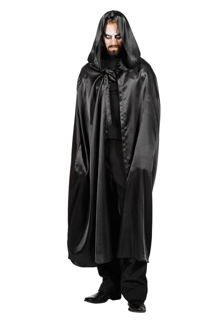 Schwarzes Cape Männer Satin