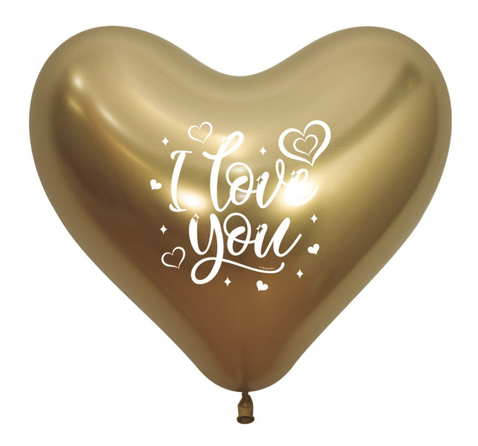 Ballons Herz I Love You Reflex 35cm 12 Stk.