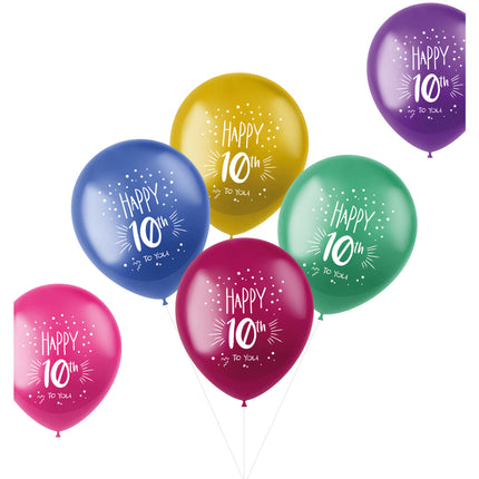 Luftballons 10 Jahre Happy 10th 33cm 6Stk