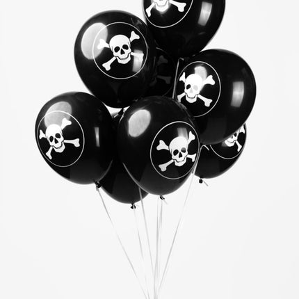 Schwarze Piratenballons 30,5cm 8Stk.