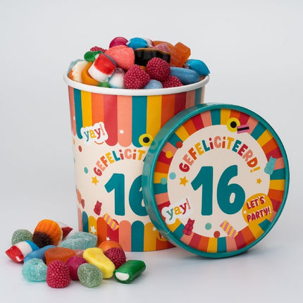 Buntes Bonbon-Tablett 16 Jahre 12cm