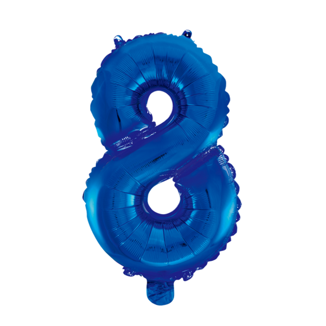 Folienballon Figur 8 Blau XL 86cm leer