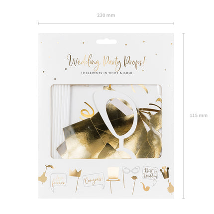 Photobooth Hochzeit Gold 10pcs