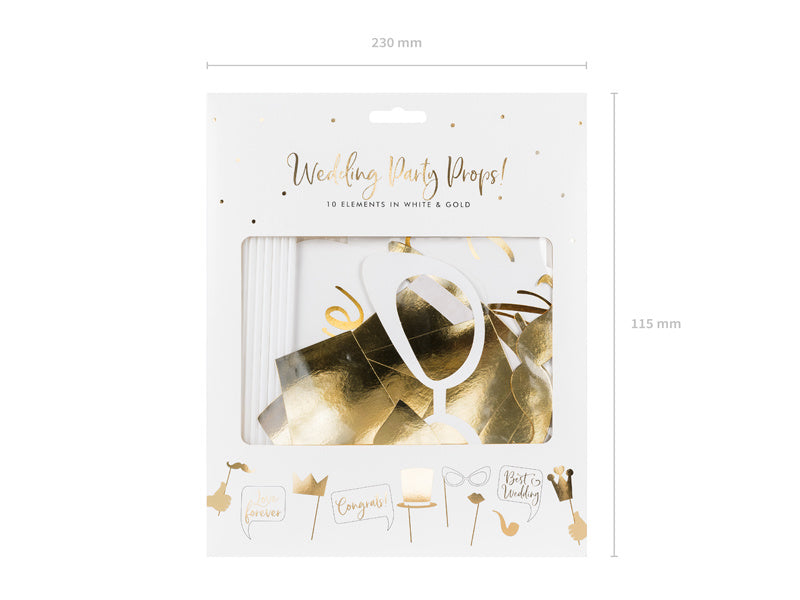 Photobooth Hochzeit Gold 10pcs