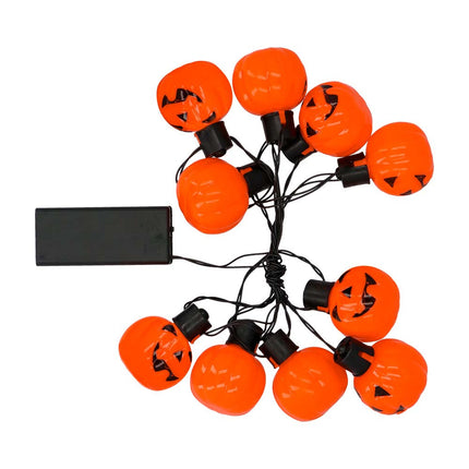 Halloween Lichtgirlande LED Kürbis 1,75m