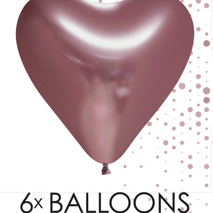 Herz Ballons Rose Gold 30cm 6Stück