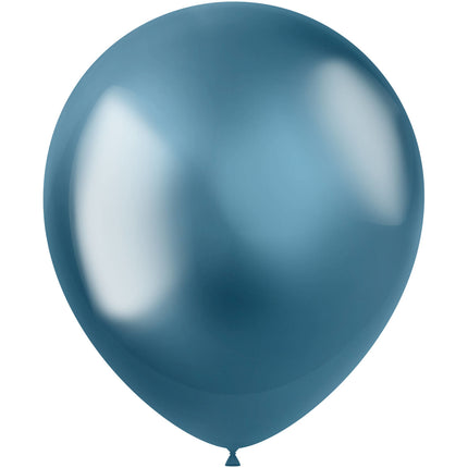 Blaue Ballons Chrom 33cm 50Stk