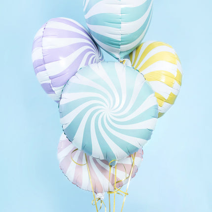 Heliumballon Hellblau Swirl 45cm Leer