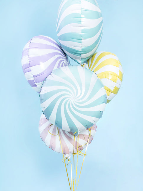 Heliumballon Hellblau Swirl 45cm Leer